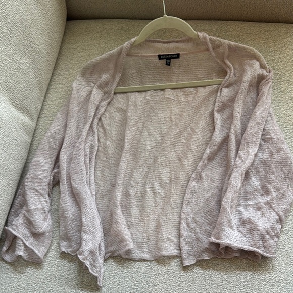 Eileen Fisher Women's Soft Pink Open-Front Shrug - Picture 3 of 8